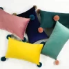 Multi colors plush ball pillow sofa cushion cover Nordic velvet pillow for sofa furniture