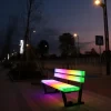 Garden Amusement Park Leisure Chair Bench PE Seat Decoration Park Benches Lighting Seat Rail RGBW Color Furniture